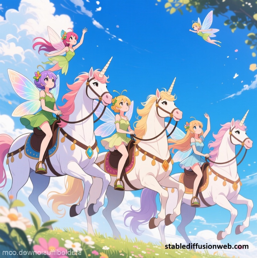 妖精たちとペガサス